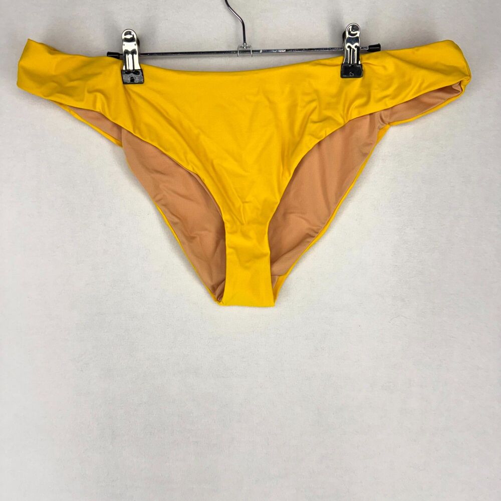 J.Crew Curved Waist Cheeky Bikini Bottom in Yellow Ladies Size XXL NEW BC125 WMA